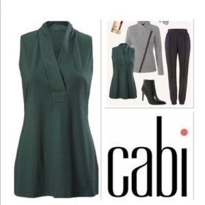 Cabi Hunter Green Sleeveless Blouse